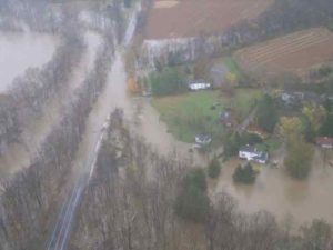 Virginia State Police image shows flooding in Loudoun in 2012.